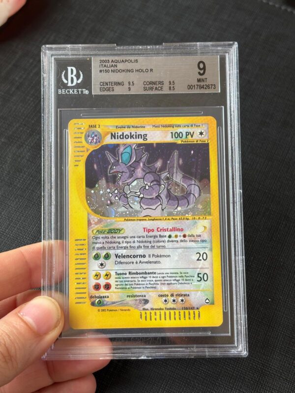 Pokemon Nidoking Crystal 150/147 Aquapolis Holo ITA BGS 9 MINT - immagine 2