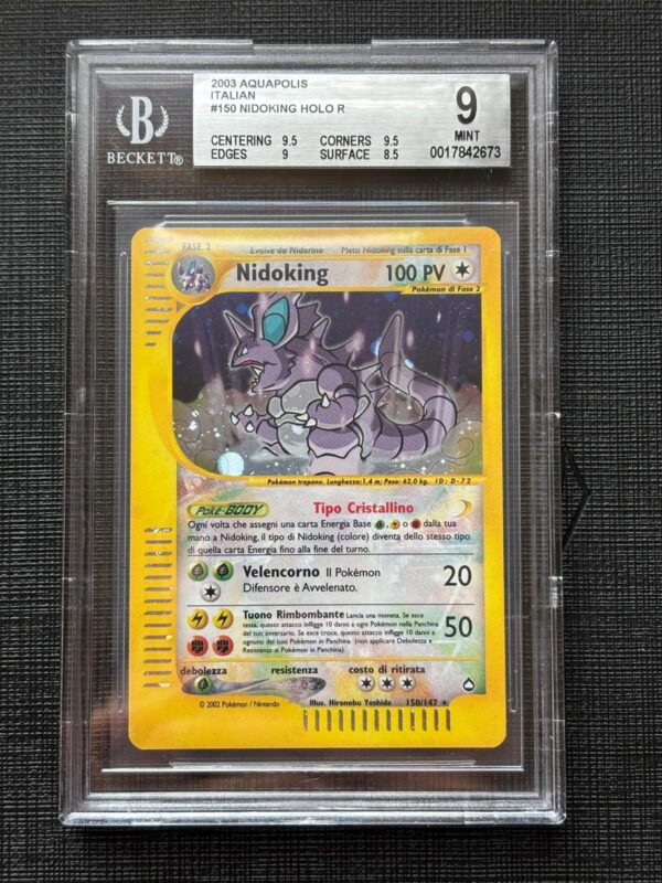 Pokemon Nidoking Crystal 150/147 Aquapolis Holo ITA BGS 9 MINT