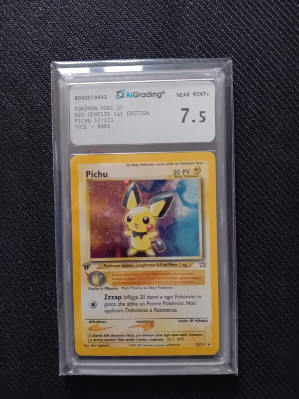 Pichu Holo Prima Edizione Neo Genesis 12/111 italiano AiGrading 7,5 Pokémon 2001