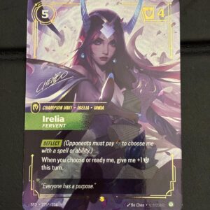 Riftbound Irelia, Fervent 225/221 (V.4 - Signed ShowENG NM Set Spiritforged 2025